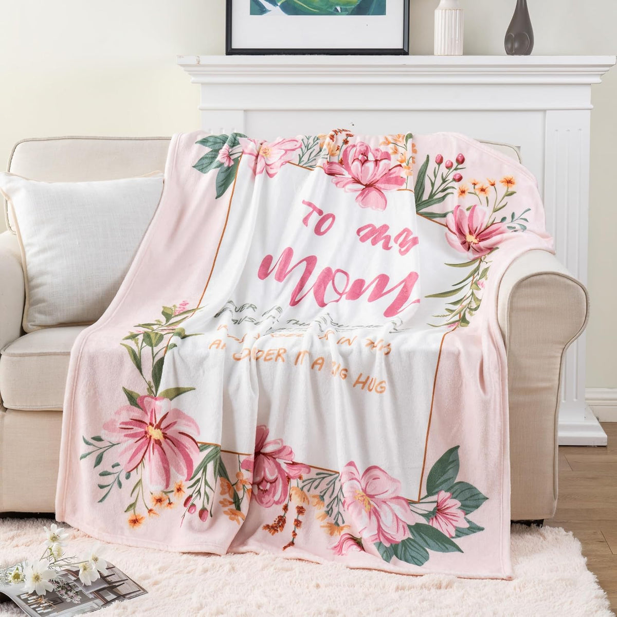 Battilo to My Mom Blanket Gift from Daughter Son, Unique Birthday Gifts for Mom Wife, Mother Birthday Present, Super Soft Flannel Throw Blankets for Bed Couch Mom Day(50 X 60in)