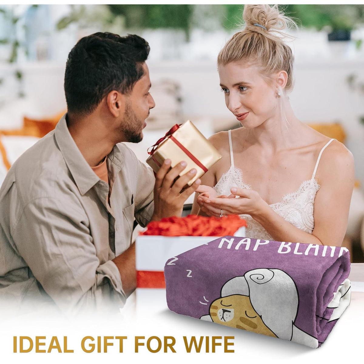 SteadStyle Christmas Wife Gifts from Husband- Gifts for Her Blanket, Wife Birthday Gift Ideas, Wedding Anniversary Romantic Gift for Wifey, Valentine's Mother's Day Present for Her 60X 50(Purple)