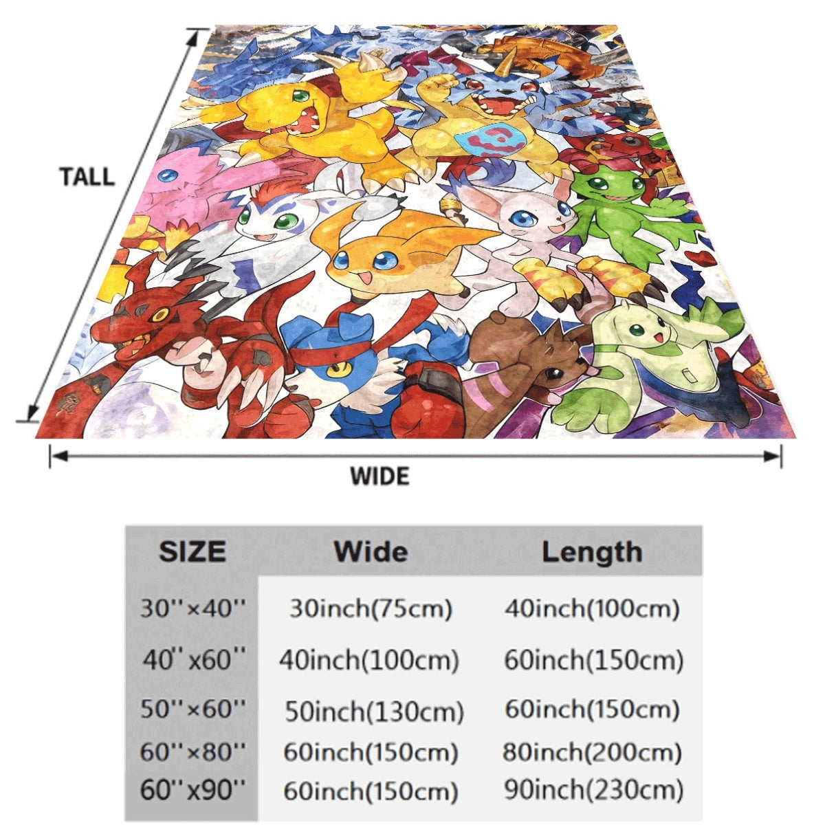 1pc 1pc, 230GSM Fashion Digimon Pattern Blanket, Comfortable And Warm, Easy to Clean And Durable, Suitable for Use, Outdoor Camping, Adventure, Picnics, Dormitories, Air-Conditioned Rooms, Sofa And Bed