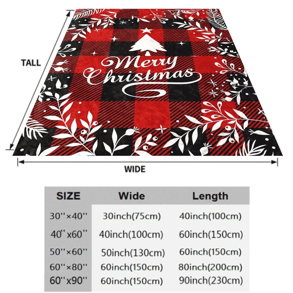 A Single Cozy Flannel Throw Showcasing a Festive Plaid Design in Traditional Red And Black, Highlighted with White, Ideal for Holiday Decoration And Home Use