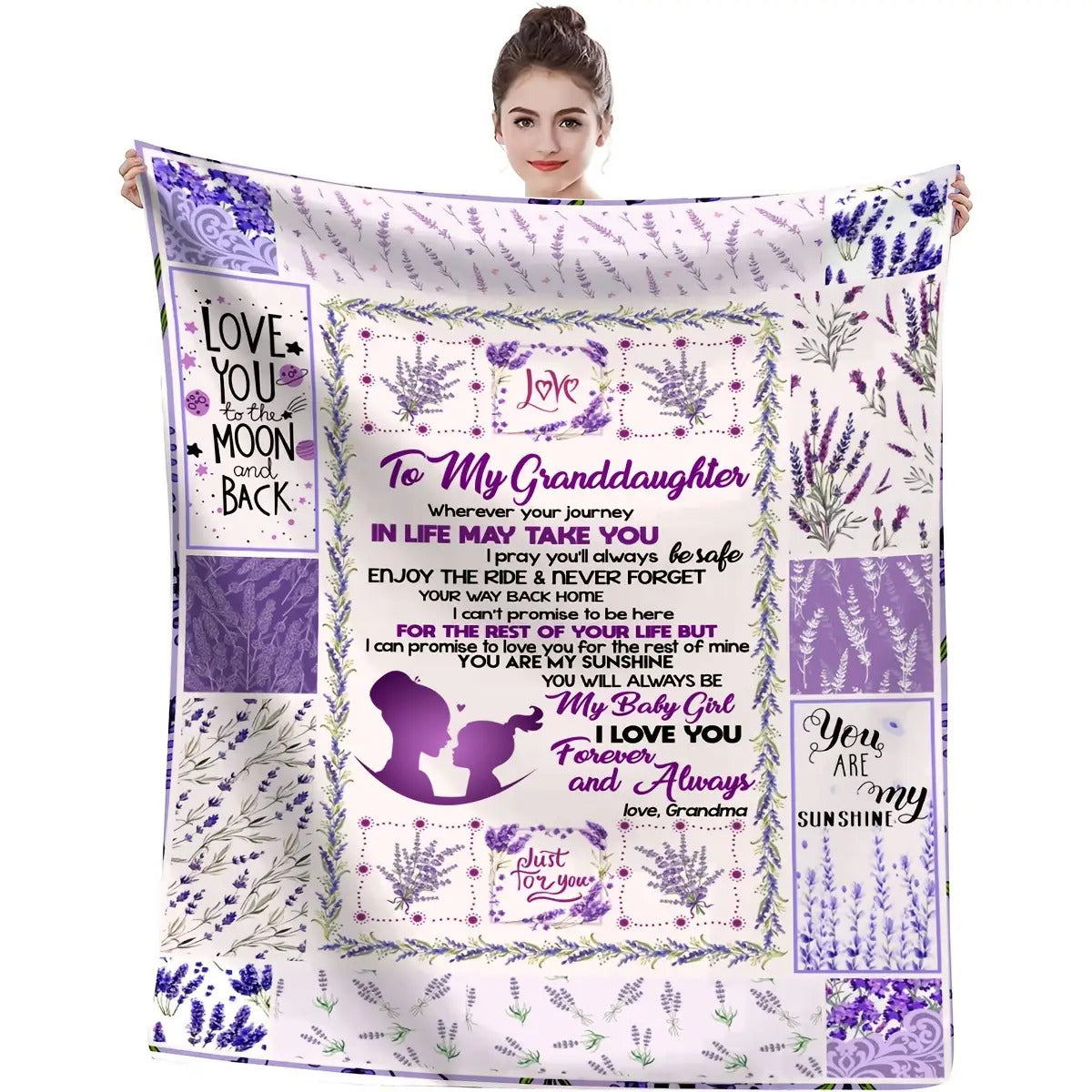 1pc Flannel Blanket, a Blanket Gift for My Granddaughter, Comfortable and Warm Soft Blanket Suitable for Sofa, Office Desk, and Travel