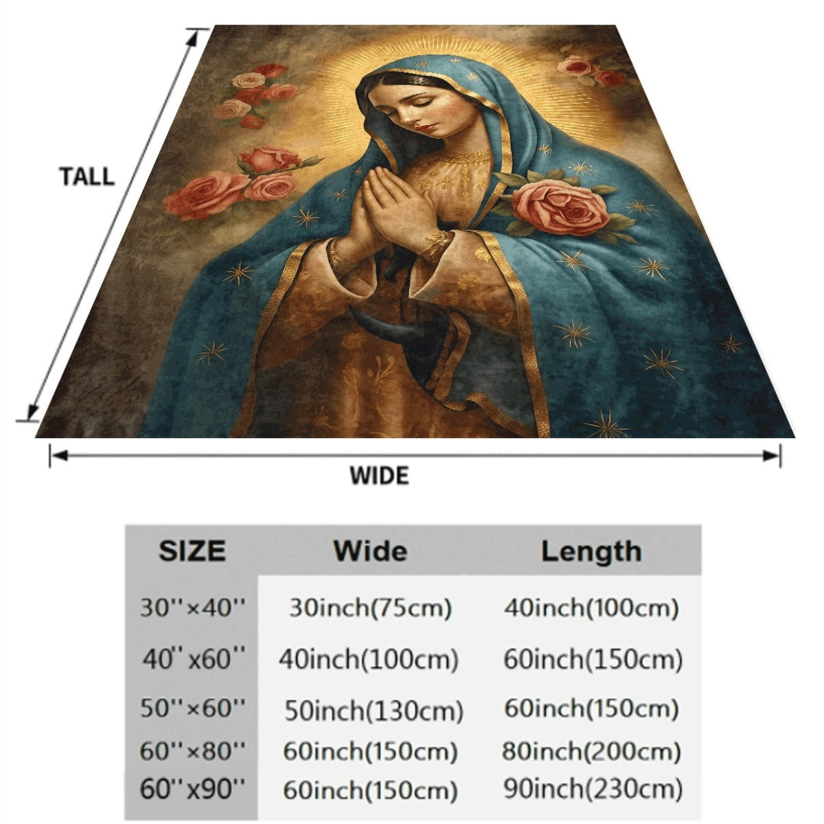 1pc Bohemian And Religious Flannel Blanket Super Soft All-Season Bedspread, HD Print Quilted-Like Texture, Catholic Gift for Sofa Or Bed Cover