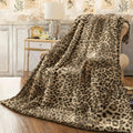 1pc Luxury Leopard Print Plush Blanket Suitable for Men And Women Soft Cozy Bedspread with Leopard, All-Season Couch Bed Camping Travel Throw, Machine Washable Warm Bedding for