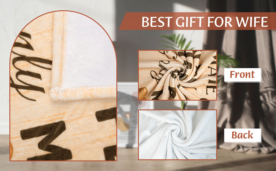 Gifts for Wife from Husband, Gifts for Her Blanket, Wife Birthday Gift Ideas, to My Wife's Throw Wifey Gift, Anniversary Christmas Blanket for Women