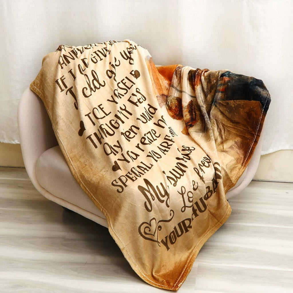 Gifts for Wife, Anniversary Wedding Gifts for Women, Birthday Wife Gifts Ideas, Healing Thoughts Blanket Presents for Her