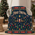 1pc, Santa And Reindeer Pattern Deep Blue Flannel Blanket, Soft Comfortable Warm, Festive Design, Durable Plush, All-Season Sofa Blanket, Warm Cover, Multiple Sizes Available, Suitable for Living Room Sofa, Bedroom, Reading Corner