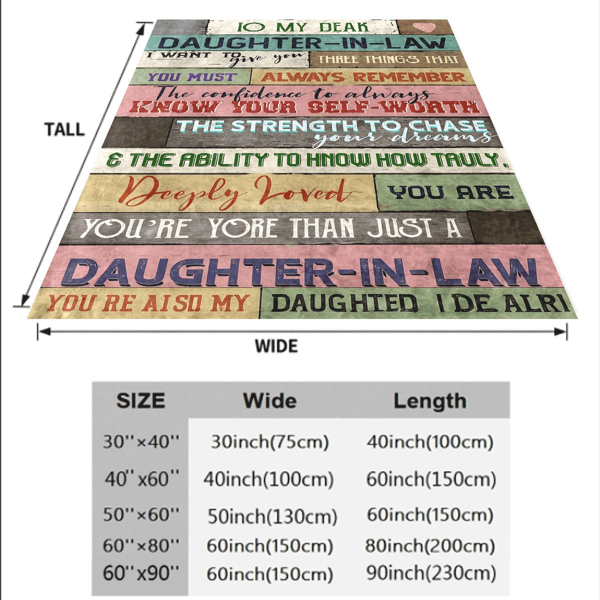 1pc Ultra-Soft Flannel Throw Blanket for Daughter-in-Law HD Print Perfect for Couch & Room All-Season Cozy Gift