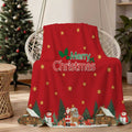 1pc of Christmas-themed Flannel Blanket with Red Stars and Snowman Pattern, Soft, Comfortable, and Warm, Featuring a Festive Design. A Versatile All-season Sofa Throw and Warm Cover Blanket, Available in Multiple Sizes. Suitable for Living Room