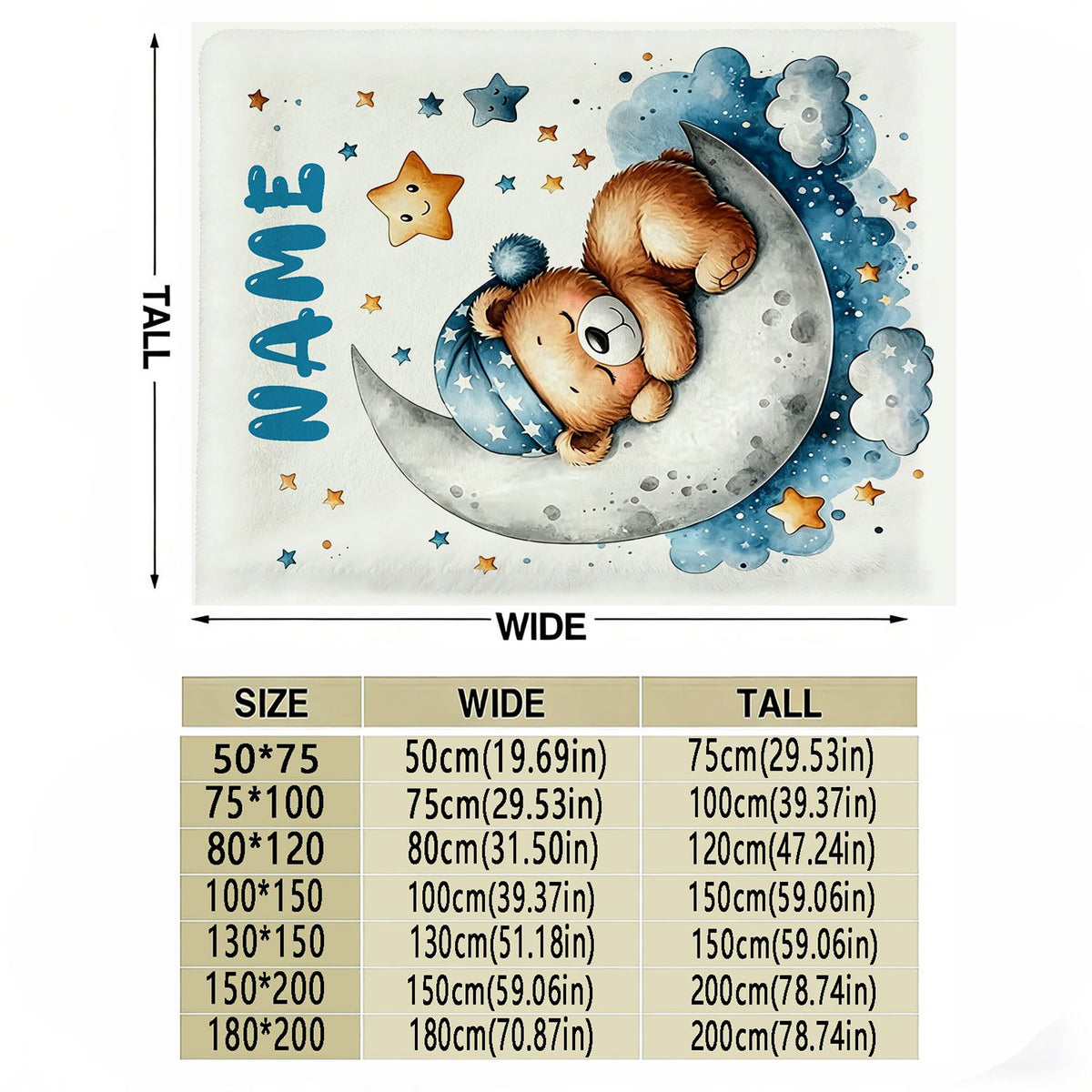 1pc Personalized Bear-Shaped Blanket Suitable for - Use - Custom Name/Text/Animal Print, Cozy Gift for &, Bedspread, Hand Washable Teddy Bear Blanket for Birthdays, Camping, and Decor