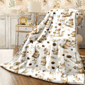 1pc Cozy Flannel Blanket with Cute Squirrel And Autumn Elements Print Soft Warm Throw for Sofa All-Season Lightweight Plush Fabric