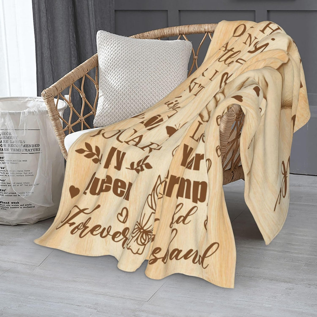 Anniversary for Wife from Husband Romantic Healing Thoughts Blanket for Women Perfect Wife Birthday Gift Ideas(Mother's Day Wedding Valentine's Idea) 60x50