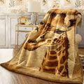 1pc Bohemian Giraffe Print Flannel Blanket Soft All-Season Cozy Throw for Couch or Gift Intricate Animal Design with Earthy Tones Durable Home Decor for Women & Teens Versatile Throw
