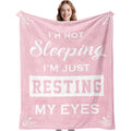 Kituzol Presents Birthday Gifts for Women, Including a Special Gift for Moms, Perfect for Anniversaries Or Retirement. This Pink Blanket, Measuring 60X50 Inches, Features The Phrase 'I'M Not Sleeping, I'M Just Resting My Eyes.'
