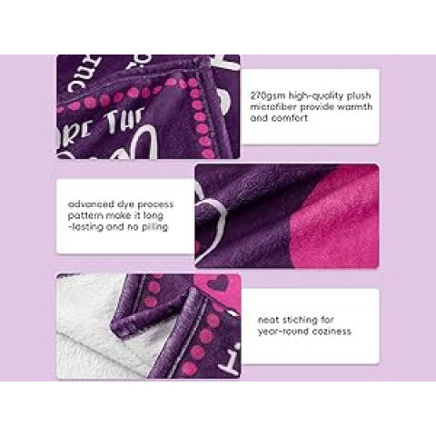 Battilo'S Incredibly Soft And Cozy Blanket for Mothers, a Distinctive Birthday Gift From, Perfect for Mother'S Day, Birthdays, And Christmas. This Flannel Throw Measures 50X60 And Comes in Purple, Ideal for Use on Beds Or Couches