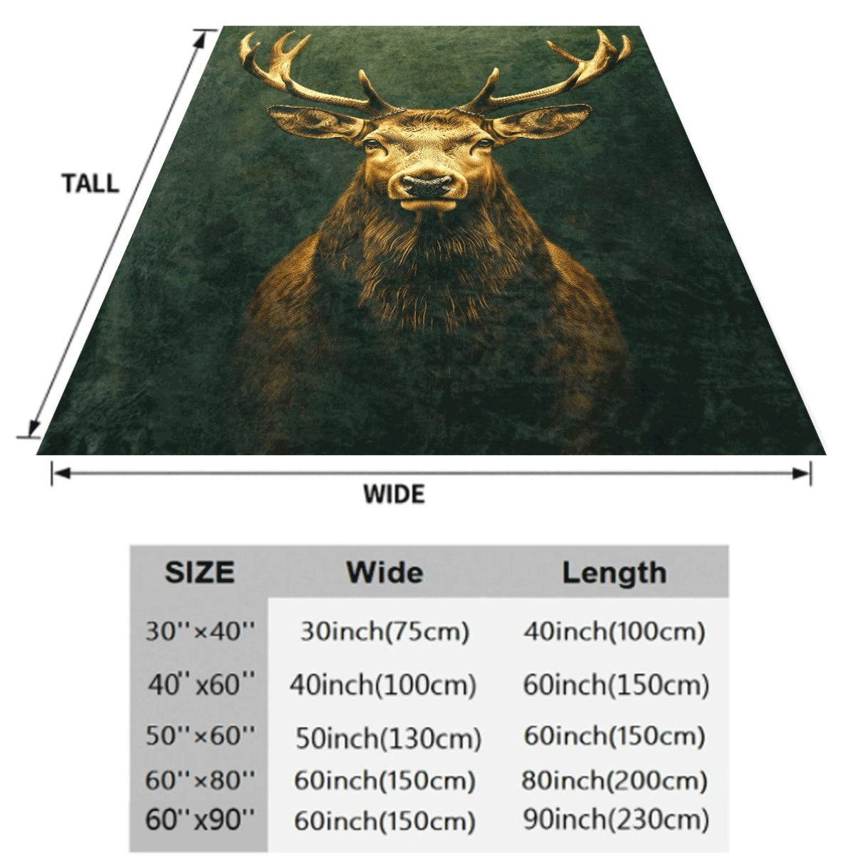 1pc Nordic Deer Head Blanket - Super Soft Blanket Suitable for All Seasons Sofa Camping Travel Cover Carpet Perfect Gift for Nature Enthusiasts Thick And Durable Nordic Style