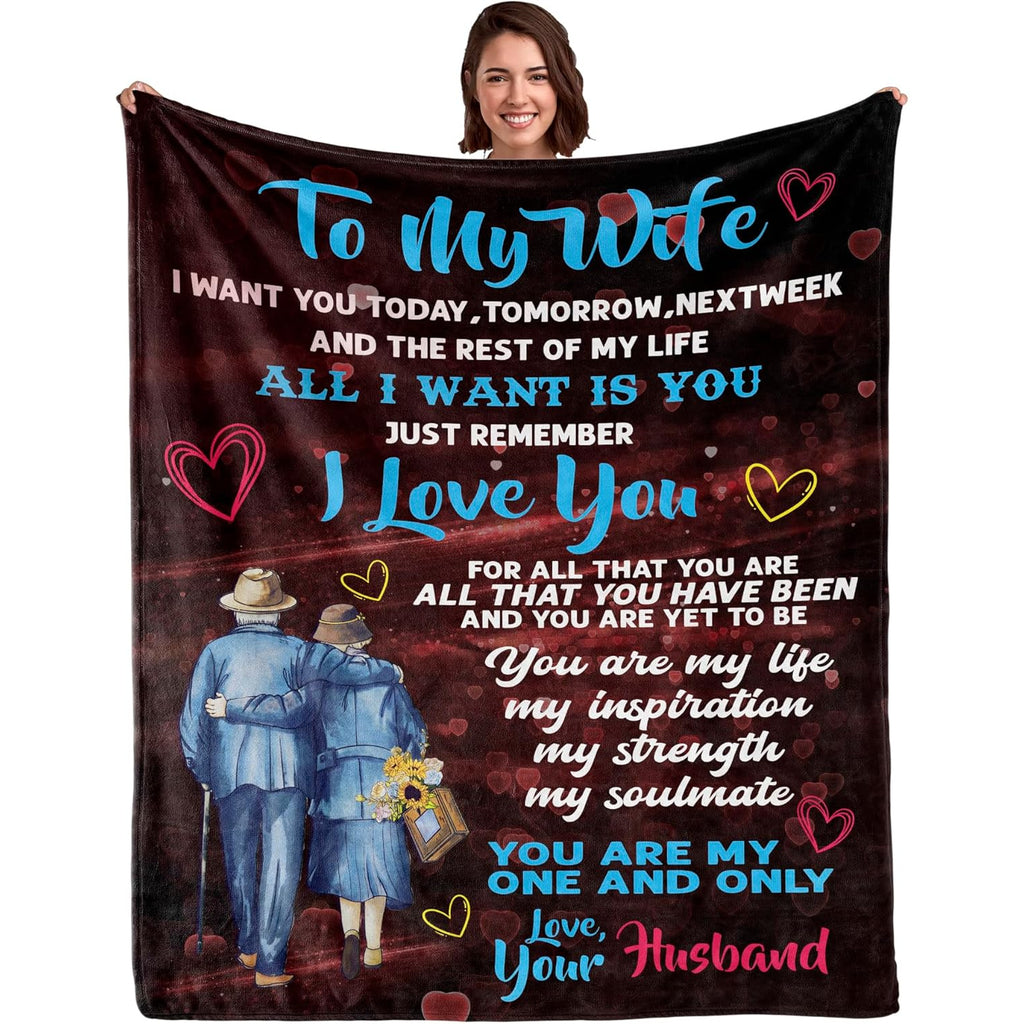 A Romantic Throw Blanket for My Wife, Perfect As a Wedding Anniversary Gift, Birthday Present, Or for Christmas And Mother'S Day