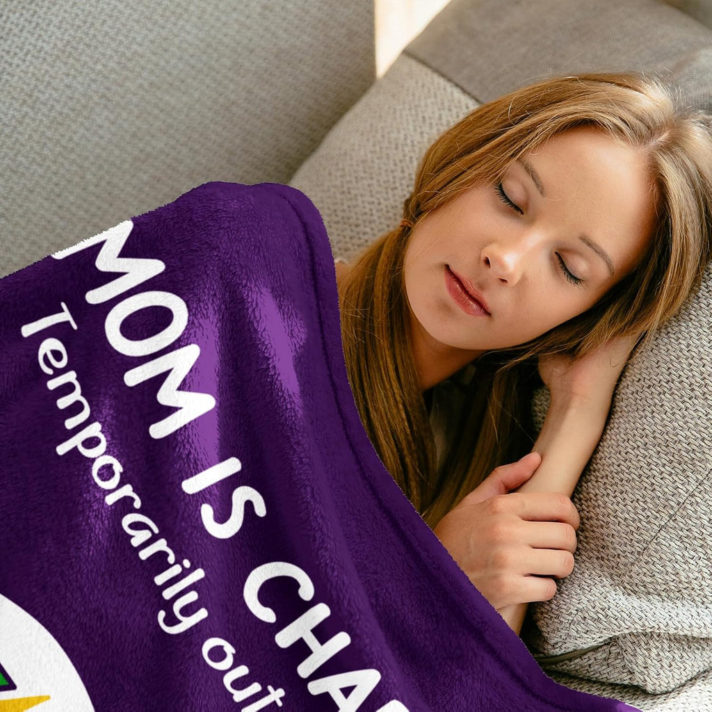 Craftique Offers Christmas And Birthday Presents for Mothers, Featuring a Cozy Blanket Adorned with a Humorous Design. This Practical Throw Is Perfect for Napping Or Traveling, Measuring 60 by 50 Inches