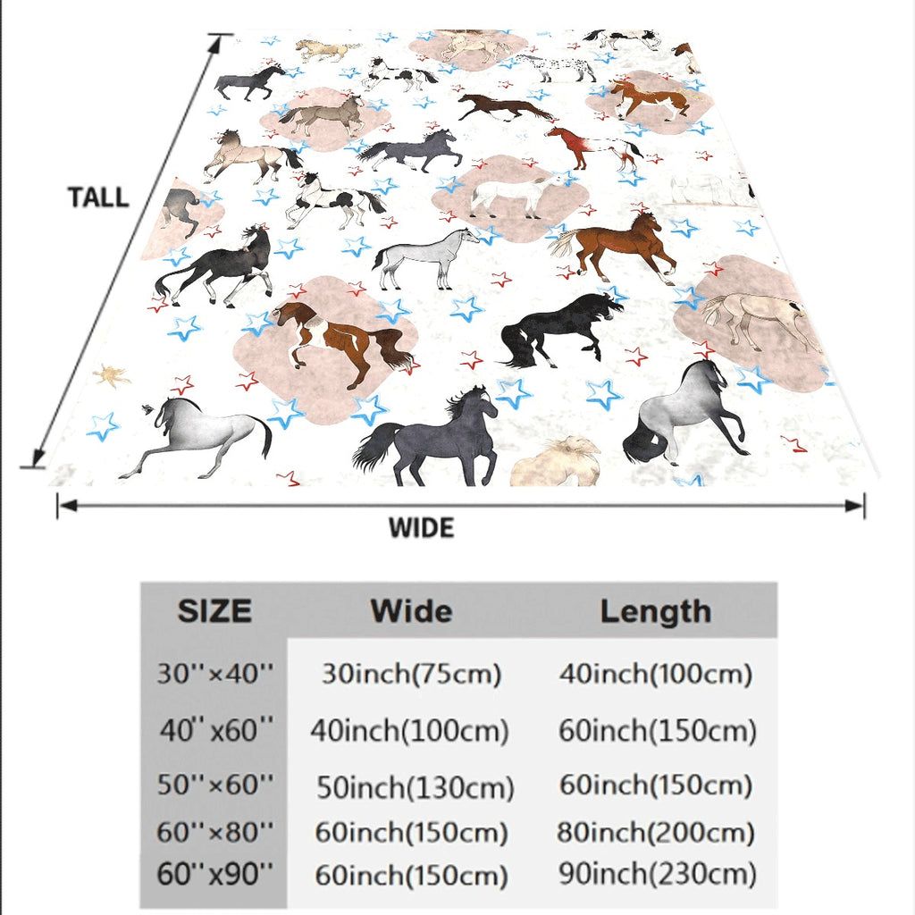 1pc Horse And Star Flannel Blanket Soft Cozy Blanket for Men And Women Nap Blanket Gift Blanket for Travel Couch Office Home Decor Holiday Etc Available for All Seasons