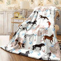 1pc Horse And Star Flannel Blanket Soft Cozy Blanket for Men And Women Nap Blanket Gift Blanket for Travel Couch Office Home Decor Holiday Etc Available for All Seasons
