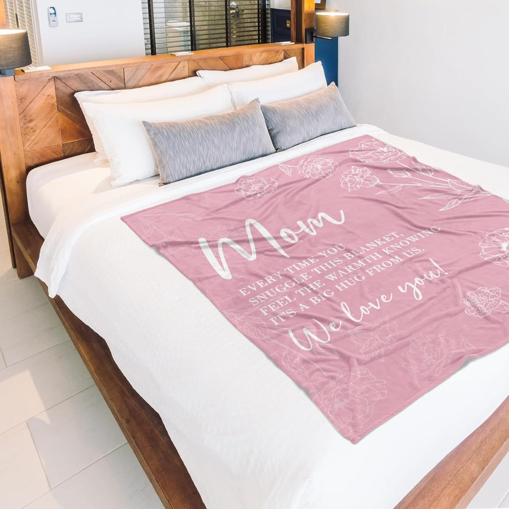 A Cozy Blanket Featuring a Wine Red Backdrop Adorned with a White Floral Design, Perfect As a Birthday Present for Mothers, Daughters, And Sons. Ideal for Use in Dorms, Office Naps, Outdoor Camping, Or As Room Decor, with a Thickness of 280Gsm